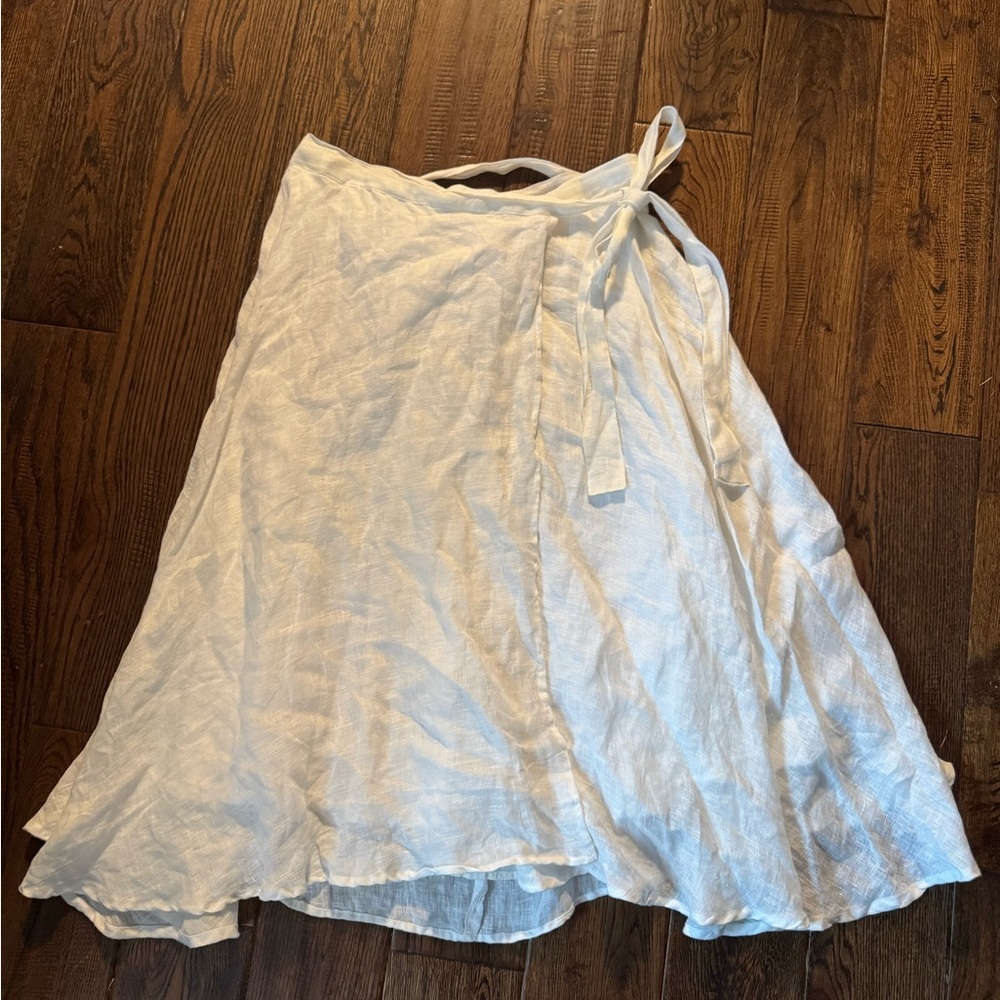Vitamin A Lana White Linen Coverup Wrap Skirt - Picture 2 of 5